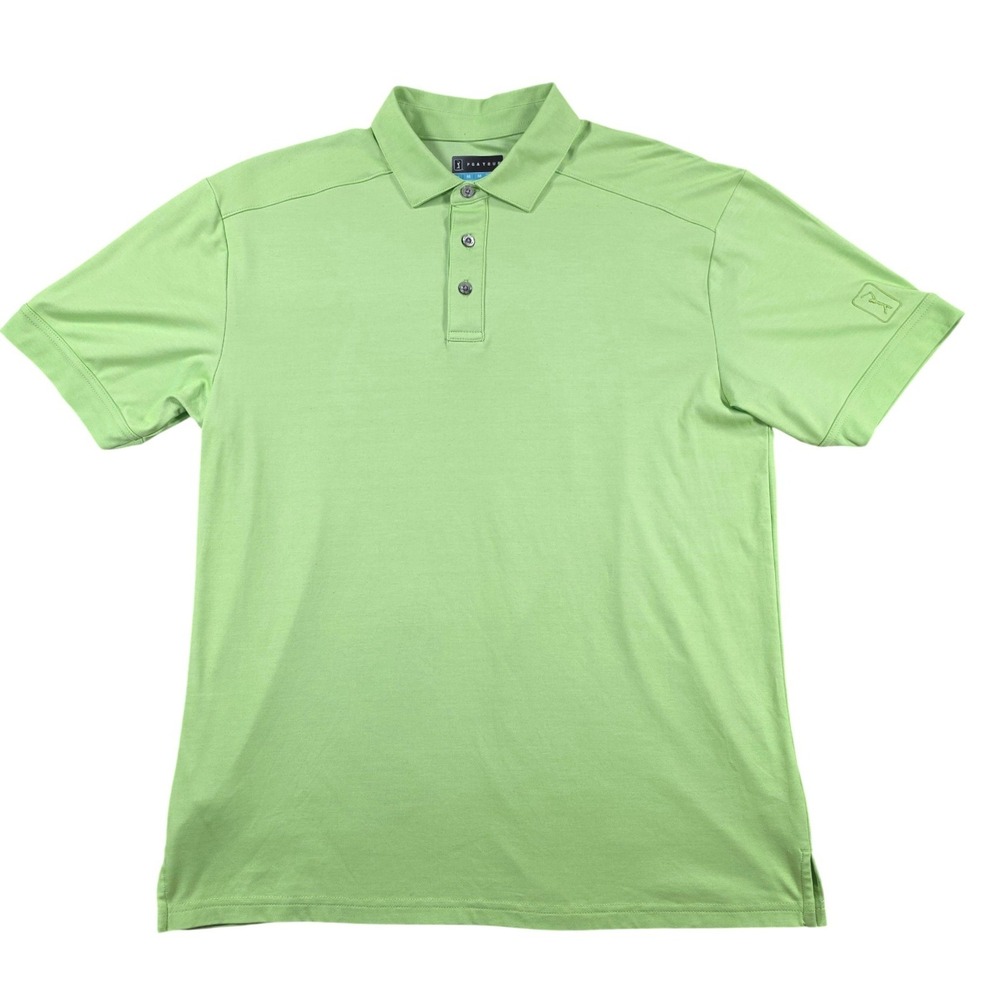 PGA TOUR Perry Ellis Golf Performance Polo Lime Green Mens Medium